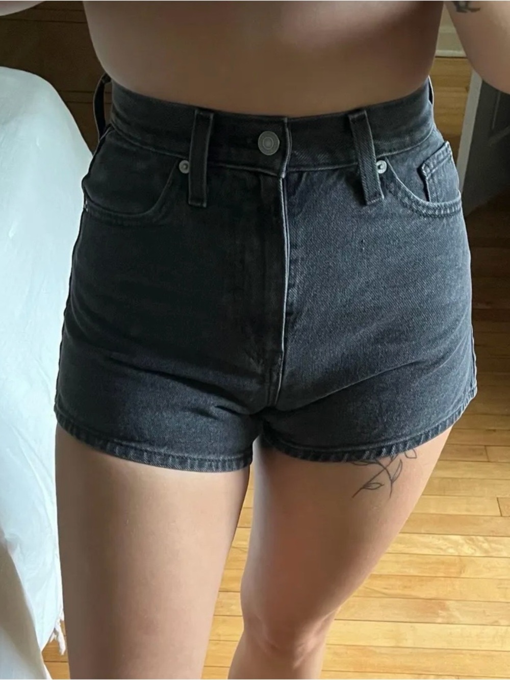 Levi's Black High Rise Denim Mom Shorts